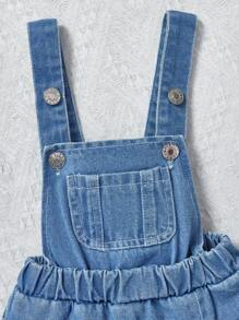 Toddler Girls Denim Skirt & Soft Cotton Sweatshirt Outfit, Casual Comfortable Spring/Autumn - Medium Wash - View 5