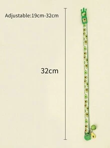 1 件小号耐用编织可调节带铃铛户外牛油果印花宠物项圈适用于狗猫小型宠物幼犬幼猫可爱时尚配饰轻便舒适安全日常使用四季宠物项链款式 - 綠色 - 查看 2