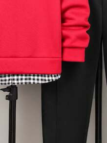 Pantalon de jogging droit pour garçon préadolescent, étiquette blanche, convient pour la tenue de Thanksgiving, les vêtements de Noël pour garçon, la robe de Noël pour enfants, les tenues de famille de Noël, la tenue de Noël pour garçon - Rouge foncé - Voir 4