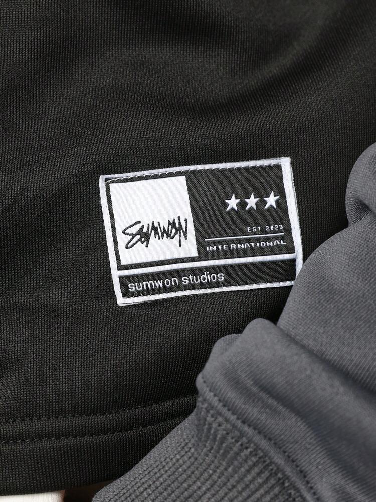 Oversized Layered Drawstring Double Sleeve Hoodie