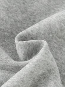 Áo nỉ dài tay cổ tròn raglan họa tiết ngôi sao và bóng rổ màu tương phản thường ngày dành cho nam, ấm áp và thoải mái cho các hoạt động hàng ngày của cha mẹ và con cái, đi chơi, trong nhà và ngoài trời vào mùa thu/đông - Xám - Xem 7