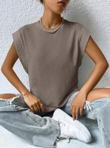 SHEIN Essnce Camiseta sin mangas de tirantes anchos en unicolor casual de verano