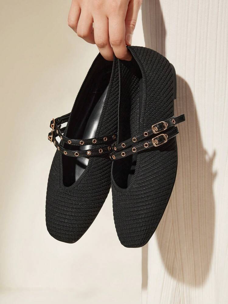 CUCCOO BASICS Chaussures plates mode femme avec design de boucle réglable confortable, nouveaux accessoires pour le Nouvel An et la Saint-Valentin