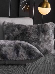 1pc Deep Grey Fluffy Plush Autumn/Winter Warm & Soft Plush Flannel Pillowcase & Decorative Square Throw Pillow Cover, For Twin/Full/Queen/King - Light Grey - View 6
