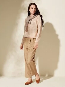 CUCCOO BASICS 1pair Women Solid Color Patchwork Minimalist Flat Casual Loafers, Daily Wear Valentines - Brown - View 10