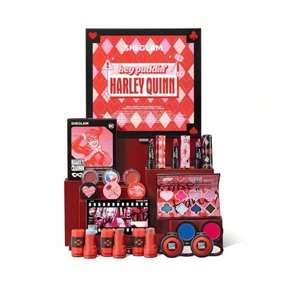 Harley Quinn X SHEGLAM Colección Conjunto Decoración del día de San Valentín Regalo de amor Invierno Maquillaje Fiesta Playa Viajes Vacaciones Camping Aire libre Presente Rosa Moda Chica Año Nuevo Cosmético Cosplay Mejor viaje Festivales Color Fantasía Campus Escuela Encanto Ambiente Cny Marca Belleza Maquillaje Maquullaje Cosmética para Mujeres Niñas Perfecto para Invierno Primavera Verano Ideal para Y2K Elegante Moda Adecuado para Cumpleaños Día de la Madre Regalo Fiesta Listo Mejor Color