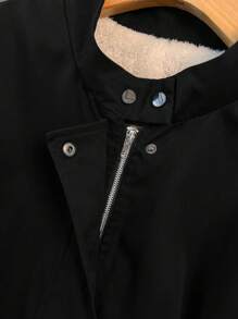 SHEIN LUNE Veste zippée casual chaude et doublée thermique, tailles grandes, automne/hiver