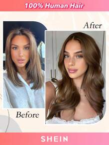 夹式接发 真人发 70g 7 件 真人发夹式接发 直发 真人发夹式接发