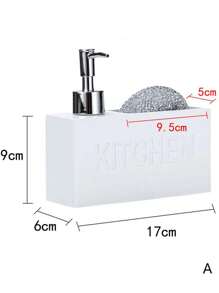SHEIN 1 pièce Distributeur de lotion en polyresin avec éponge, détail de lettre Distributeur de savon de salle de bain pour la décoration de salle de bain d'été à la maison