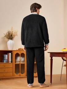 Men's Black And Gray Lounge Set - Black - View 2