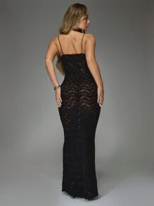 MISSGUIDED Elegantes Abendkleid mit Pailletten-Verzierung, Spitze, bodenlang, Trägerkleider, Meerjungfrauenkleid für besondere Anlässe, Hochzeitsgast Maxikleid