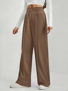SHEIN Tall بنطلون رياضي ذو خصر مربوط عريض الساق
