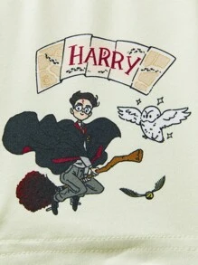 HARRY POTTER X SHEIN 3pcs/Set Tween Girl Apricot, Pink, Red Harry, Hermione, Ron Cartoon Print Comfortable Underwear - Multicolor - View 6