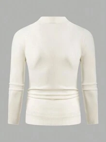 EURMUSE Men Solid White Turtle Neck Regular Sweater - White - View 2