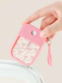 ROMWE Kawaii 1 件蝴蝶结印花硅胶苹果形卡片喷雾瓶 38 毫升酒精香水喷雾瓶旅行可再填充套装