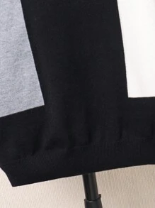 Tween Boys Casual Color Block Crew Neck Loose Fit Warm Long Sleeve Knitted Sweater