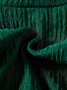 SHEIN Young Girl Knit Long Sleeve Patchwork Star Mesh Puffy Princess Dress - Green - View 5