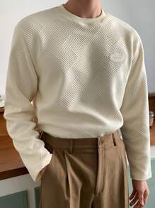 DAZY Men's Casual Minimalist Solid Color Long Sleeve T-Shirt, Autumn