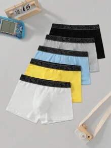 5件套字母腰带男童和青少年男童内裤 - 彩色 - 查看 7