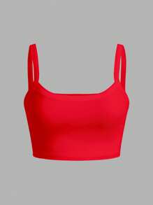 Slaydiva Short Plain Sexy Cami Top For Women, Versatile Casual Spring/Summer