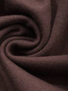 DAZY 1pc Men's Solid Color Round Neck Long Sleeve Casual Sweater, Autumn/Winter - Coffee Brown - View 3