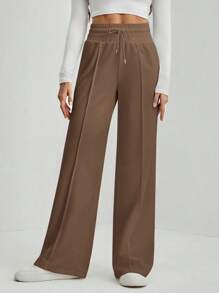 SHEIN Tall بنطلون رياضي ذو خصر مربوط عريض الساق