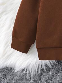 Ensemble Sweat-shirt à capuche avec impression de lettres "Bro" et pantalon de survêtement imprimé délavé pour bébé garçon