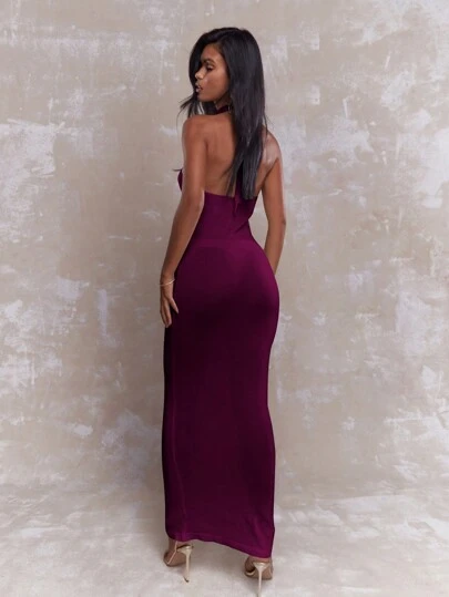 MISSGUIDED Halter Neck Cutout Maxi Dress With Backless DesignMISSGUIDED