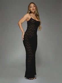 MISSGUIDED Elegantes Abendkleid mit Pailletten-Verzierung, Spitze, bodenlang, Trägerkleider, Meerjungfrauenkleid für besondere Anlässe, Hochzeitsgast Maxikleid