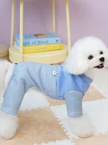 PETSIN Salopetă dintr-o bucată pentru animale de companie, cu dungi albastre