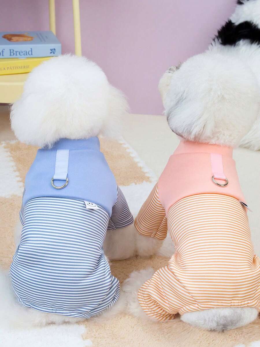 PETSIN Salopetă dintr-o bucată pentru animale de companie, cu dungi albastre