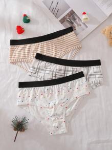 3-Pack Boys' Milk Silk Sea Shell & Starfish Graphic Print Underwear - Yellow - View 1