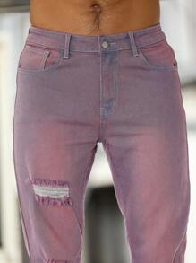 Manfinity Homme Men's Casual Ripped Distressed Denim Jeans