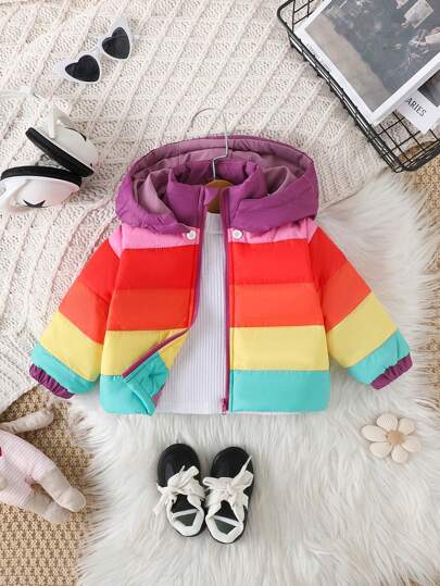 Cute & Sweet Baby Girls' Colorful Padded Coat, Winter
