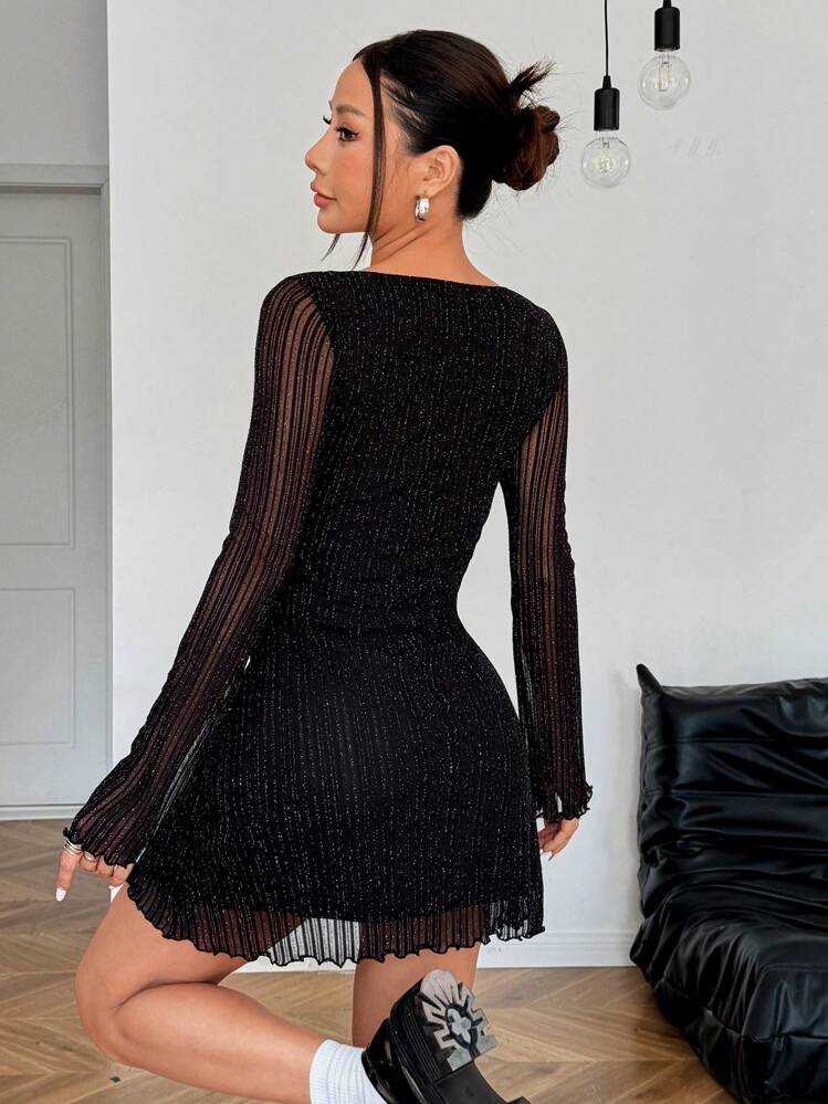 beige mesh dress Misty Mesh Mini Dress