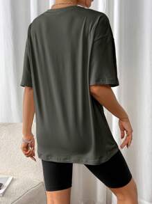 INAWLY Vrouwen Vleermuis Print Ronde Hals Casual Korte Mouw T-shirt Grafische Tees Vrouwen Tops