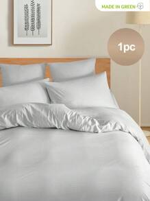 1个超柔软透气预洗泡泡纱枕套（不含枕芯），夏季高透气性舒适，信封式开口，灰色 - 灰色 - 查看 2