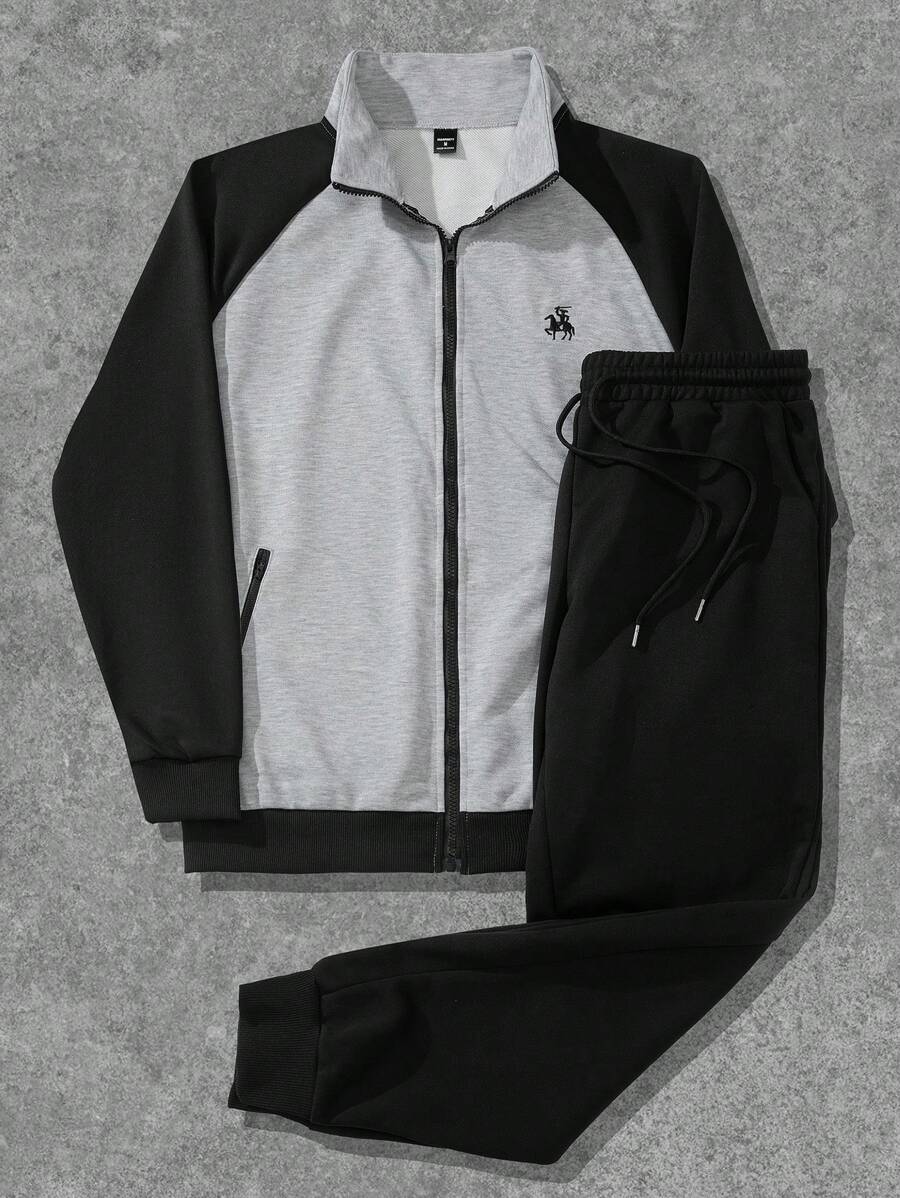 Manfinity Homme Bộ 2 quần nỉ và áo nỉ nhiều màu thường ngày cho nam, Thu/Đông - Nhiều màu - Xem 1