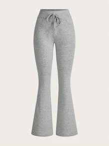 SHEIN EZwear 3 件装 女士纯色简约抽绳喇叭运动裤 - 彩色 - 查看 4