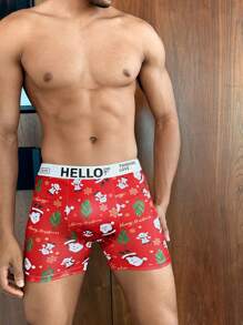 4pcs/Set Men's Christmas Print Boxer Briefs - Multicolor - View 8