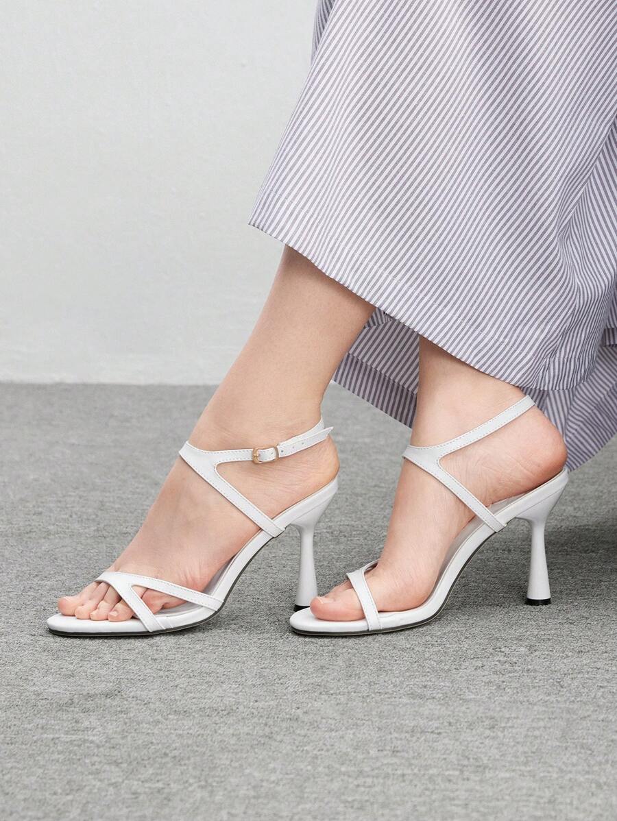 CUCCOO BIZCHIC White Fashionable High Heel Sandals For Women