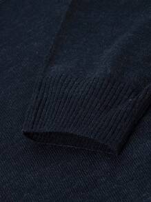 RueChic Men Solid Turtle Neck Regular Sweater - Navy Blue - View 4