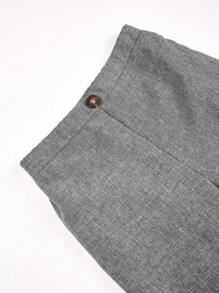 3pcs Young Boys' Leisurely Collegiate Blazer With Lapel, Sleeveless Fitted Vest, And Solid Color Straight Leg Pants Woven Gentleman's Suit, Suitable For Weddings, Christmas Parties, Outings, And Daily Gatherings, Autumn/Winter - Dark Grey - View 8