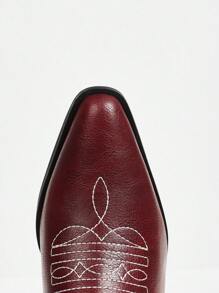 Styleloop Camel PU + Distressed Finish Women Vintage Pointed Toe Chunky Heel Ankle Boots For Christmas And New Year Holiday Vibe Fall And Winter Valentines Valentine's Day