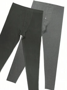2 stuks heren effen casual warme lange broek