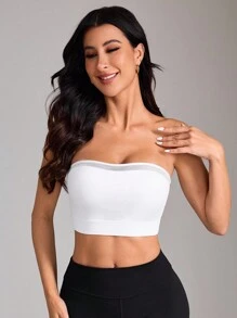 Easithlete Sutien sport camisole cu plasă simplă pentru femei