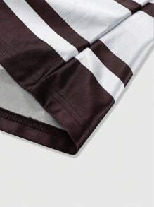 ROMWE MEN Prep Men's Blockcore Long Sleeve Hockey Jersey, Simple And Fashionable - Multicolor - View 5