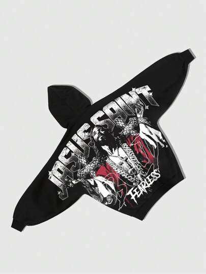 Street Life Sudadera con capucha y cremallera delantera con estampado de letras y gráficos de manga larga para hombres, adecuada para uso diario en primavera y otoño, Halloween