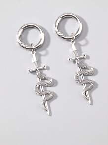 ROMWE Goth 1 para gotyckiej dekoracji w kształcie krzyża i węża, odpowiednia do butów, na Halloween