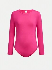 SHEIN Tween Girl Casual Solid Color Knit Buy 1 Get 1 Long Sleeve Jumpsuit - Multicolor - View 7